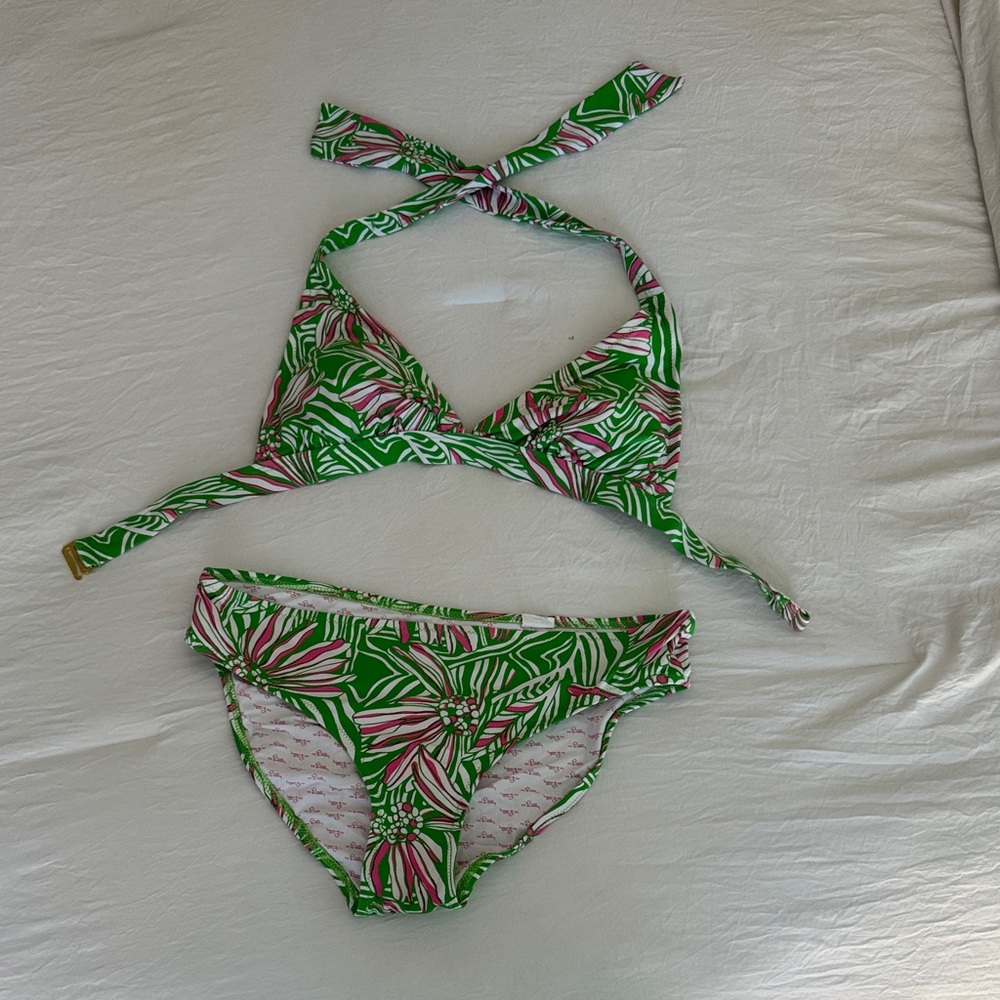 Lilly Pulitzer Green and Pink Bikini